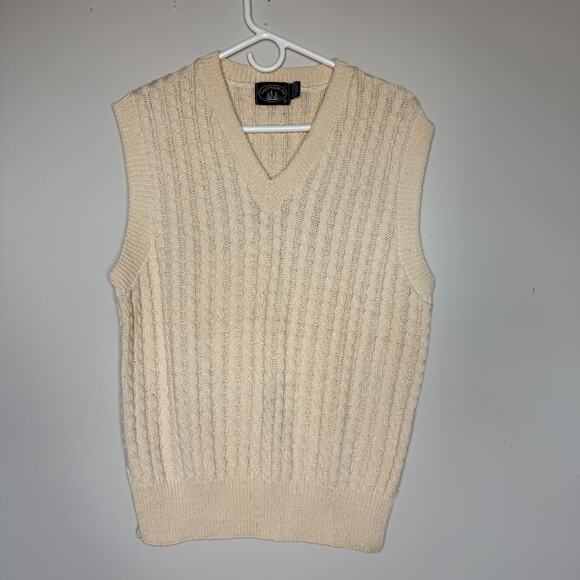 Boathouse Row Vintage Womens Sweater Vest Large Neutral Cottage Preppy Academia - Picture 2 of 5